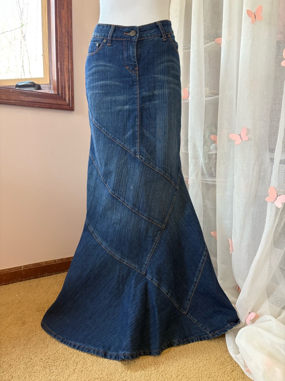 Younique Y2K Rare Vintage Maxi Jean Skirt